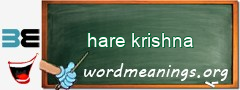 WordMeaning blackboard for hare krishna